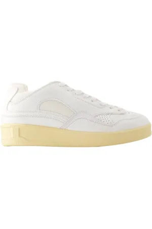 Jil Sander Homme, Chaussures, Blanc, Taille: 40 EU Baskets en cuir blanc - Épurées et élégantes