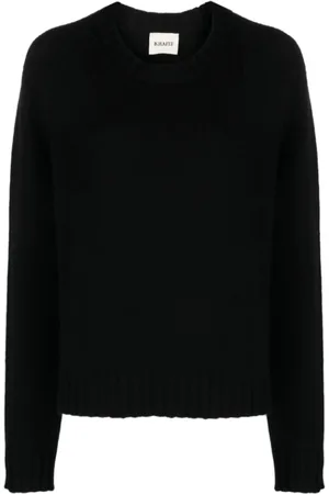 Khaite Femme, Pulls, Noir, Taille: 38 FR Pull Ras de Cou en Cachemire Noir Tricoté