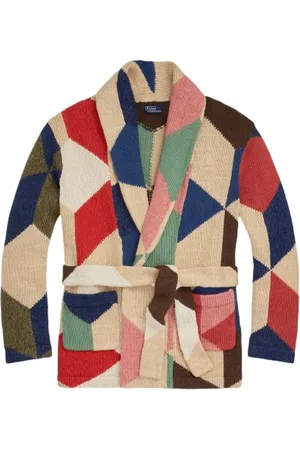 Ralph Lauren Femme, Pulls, Multicolore, Taille: 34 FR Cardigan à col châle patchwork