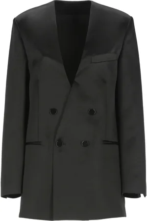 Serafini Femme, Vestes, Noir, Taille: 40 FR Blazer en satin à col en V