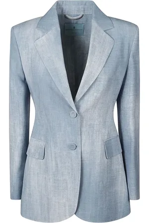 ERMANNO SCERVINO Femme, Vestes, Bleu, Taille: 40 FR Blazer en Denim Bleu avec Fermeture à Boutons