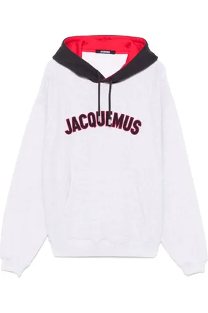 Jacquemus Homme, Sweatshirts et sweats à capuche, Gris, Taille: 2XL Sweat à capuche gris chiné avec écusson logo