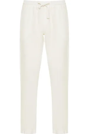 FEDELI Homme, Pantalons, Blanc, Taille: S Pantalon en lin à cordon de serrage et poches