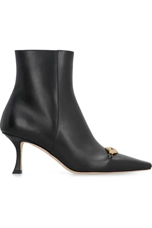 Jimmy Choo Femme, Chaussures, Noir, Taille: 38 1/2 EU Bottines Pointues en Cuir