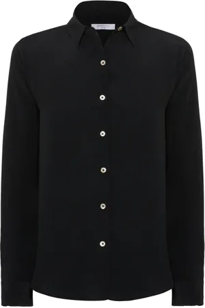 Boglioli Femme, Blouses et Chemises, Noir, Taille: 36 FR Chemisier en crêpe de soie noire