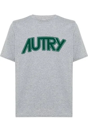Autry Homme, Tops, Gris, Taille: XL T-shirt Décontracté en Coton pour Homme