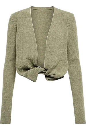 Jacquemus Femme, Blouses et Chemises, Vert, Taille: 36 FR Cardigan Torsadé à Encolure Plongeante