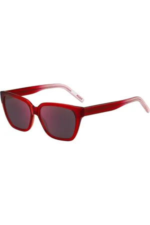 HUGO BOSS Femme, Accessoires, Rouge, Taille: ONE Size Lunettes de soleil rouges en acétate