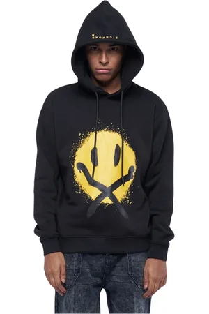 John Richmond Homme, Sweatshirts et sweats à capuche, Noir, Taille: XS Sweat à Capuche avec Imprimé Thermocollé