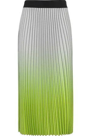 Essentiel Antwerp Femme, Jupes, Multicolore, Taille: 38 FR Jupe Midi Plissée Citron Vert A-Line