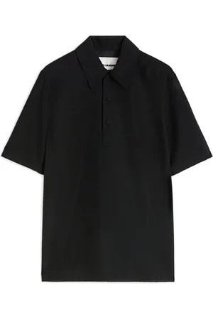 Jil Sander Homme, Tops, Noir, Taille: M Polo Noir Boutonné
