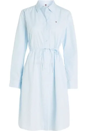 Tommy Hilfiger Femme, Robes, Bleu, Taille: 40 FR Robe-chemise en coton rayé