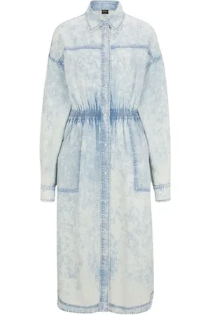 HUGO BOSS Femme, Robes, Bleu, Taille: 36 FR Élégante robe chemise