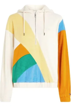 Tommy Hilfiger Femme, Sweatshirts et sweats à capuche, Multicolore, Taille: 42 FR Sweat à Capuche Coloré Demi-Zip
