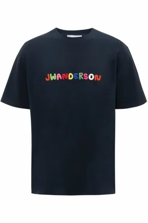 J.W.Anderson Femme, Tops, Bleu, Taille: 36 FR T-shirt Logo Brodé