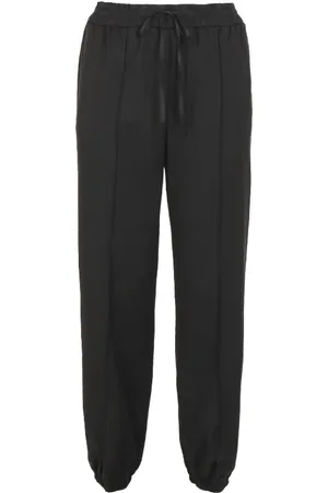 Jil Sander Femme, Pantalons, Noir, Taille: 38 FR Pantalon de survêtement noir en gabardine avec taille élastiquée