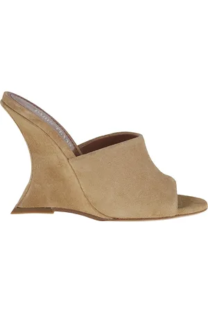 PARIS TEXAS Femme, Chaussures, Brun, Taille: 39 EU Sandales à bout ouvert en daim marron avec talon incurvé