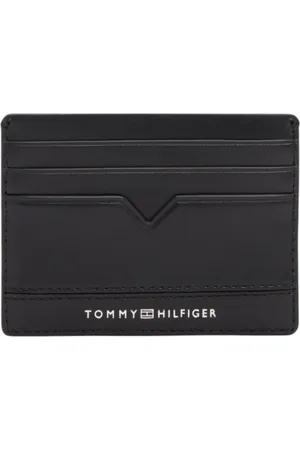 Tommy Hilfiger Homme, Accessoires, Noir, Taille: ONE Size Porte-cartes Noir en Cuir