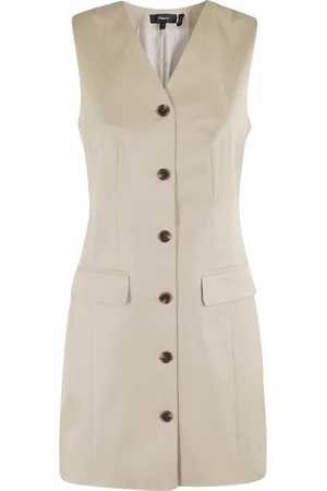 THEORY Femme, Robes, Brun, Taille: 38 FR Robe Blazer en Coton Beige Chino