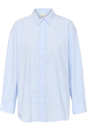 Part Two Femme, Blouses et Chemises, Bleu, Taille: 42 FR Chemise à Rayures Bleues Classique