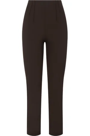 Patrizia Pepe Femme, Pantalons, Brun, Taille: 40 FR Pantalon Slim Marron avec Pinces