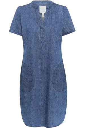 Part Two Femme, Robes, Bleu, Taille: 40 FR Robe en jean bleue à manches courtes