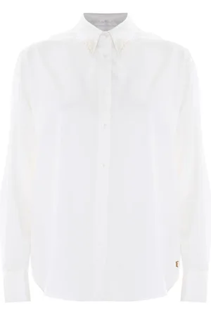 Kocca Femme, Blouses et Chemises, Blanc, Taille: 46 FR Chemise à Col Classique Détaillé