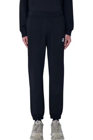 Moncler Homme, Pantalons, Noir, Taille: M Pantalon de Track en Coton avec Logo Motif