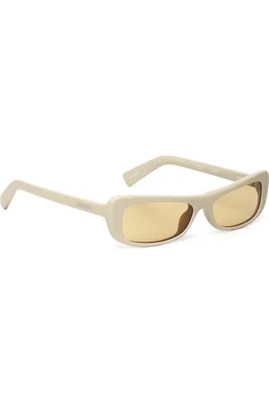 Jacquemus Unisex, Accessoires, Blanc, Taille: ONE Size Lunettes de soleil Jaune Beurre avec protection UV