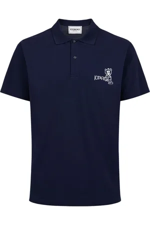 Iceberg Homme, Tops, Bleu, Taille: S Polo Piqué avec Imprimé Ours