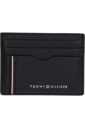 Tommy Hilfiger Homme, Accessoires, Noir, Taille: ONE Size Porte-cartes fin en cuir