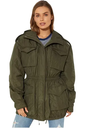 Norma Kamali Femme, Vestes, Vert, Taille: 40 FR Veste Cargo Verte Style Militaire
