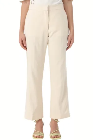 Msgm Femme, Pantalons, , Taille: 38 FR Pantalon Droit Crop Ivoire