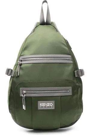 Kenzo Homme, Sacs, Vert, Taille: ONE Size Sac à dos vert à fermeture éclair latérale