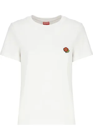 Kenzo Femme, Tops, Blanc, Taille: 38 FR T-shirt Blanc avec Broderie Florale
