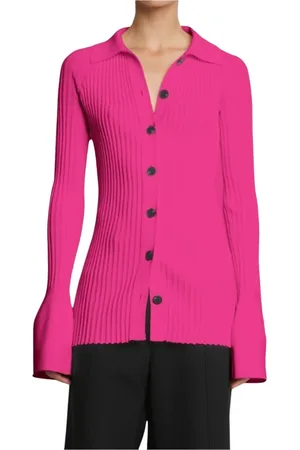 Proenza Schouler Femme, Pulls, Rose, Taille: 38 FR Cardigan Col Montant en Maille Côtelée