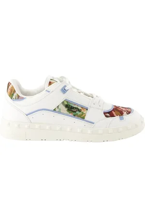 VALENTINO GARAVANI Homme, Chaussures, Blanc, Taille: 43 EU Baskets en cuir Freedots brodées