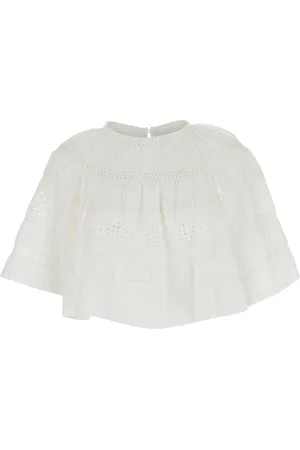 Isabel Marant Femme, Blouses et Chemises, Blanc, Taille: 40 FR Top Blanc en Coton avec Broderie Anglaise