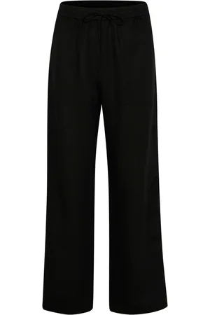 Part Two Femme, Pantalons, Noir, Taille: 38 FR Pantalon Droit Noir Coupe Décontractée
