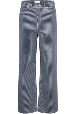 Part Two Femme, Pantalons, Noir, Taille: 42 FR Jean à Rayures Ample