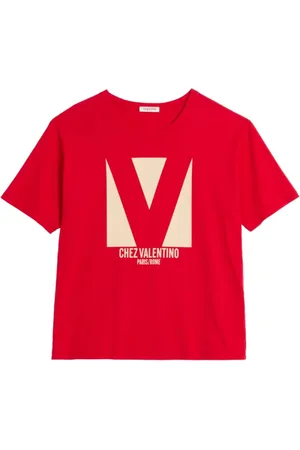 VALENTINO GARAVANI Homme, Tops, Rouge, Taille: M T-Shirt à Logo Rouge Imprimé