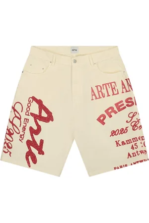 Arte Antwerp Homme, Shorts, , Taille: W38 Bermuda en Coton Rouge à Imprimé