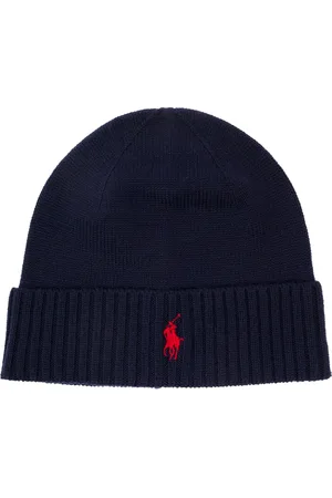Ralph Lauren Homme, Accessoires, Bleu, Taille: ONE Size Bonnet à Logo Brodé