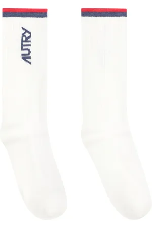 Autry Unisex, Sous-vêtements, Blanc, Taille: L Chaussettes en Mélange de Coton Logo Ligne Unisexe