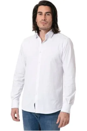 Karl Lagerfeld Homme, Chemises, Blanc, Taille: XL Chemise en jersey de coton blanc