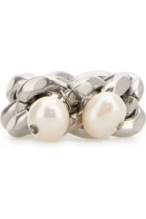 Jil Sander Femme, Accessoires, Gris, Taille: S Élégante bague en métal argenté