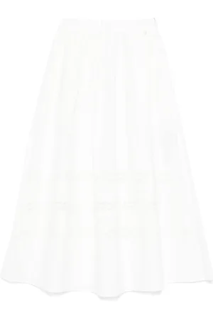 Liu Jo Femme, Jupes, Blanc, Taille: 40 FR Jupe Bianco Coton Design Élégant
