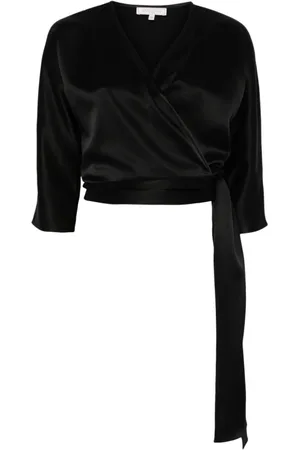 ANTONELLI Femme, Blouses et Chemises, Noir, Taille: 38 FR T-shirt de Luxe en Soie Nero