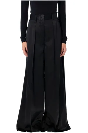 Jil Sander Femme, Pantalons, Noir, Taille: 36 FR Pantalon Palazzo en Satin Noir