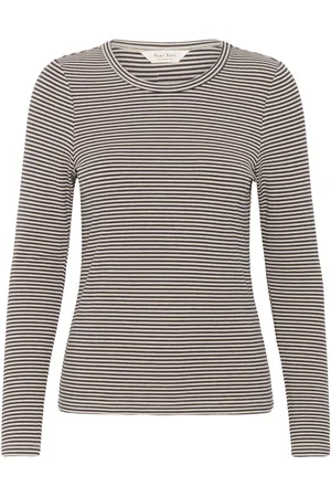 Part Two Femme, Tops, Noir, Taille: 38 FR Haut rayé à manches longues